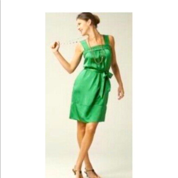 NWT Banana Republic green satin dress - Picture 2 of 10